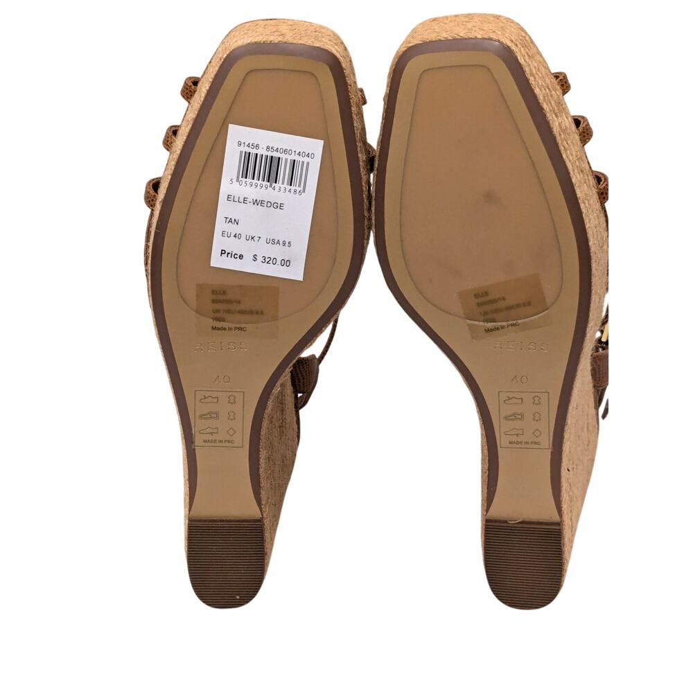 Reiss Elle Espadrille Platform Wedge Sandals Women's Tan size US9.5 EU40 - Picture 8 of 10